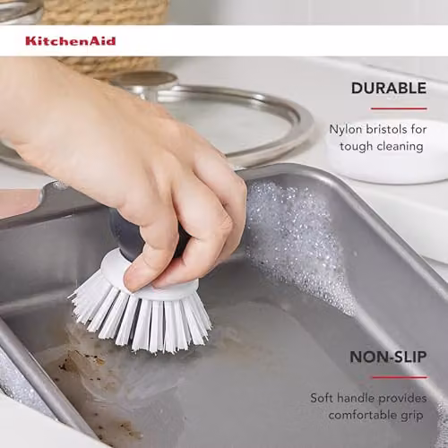 KitchenAid Palm Brush with Dish in White – 2