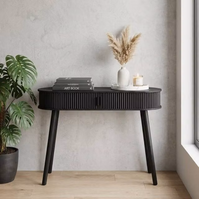 Garden Greatness Maison Ribbed Urban Side Table in Black W/D/H: 33 x 76 x 33 cm – 1