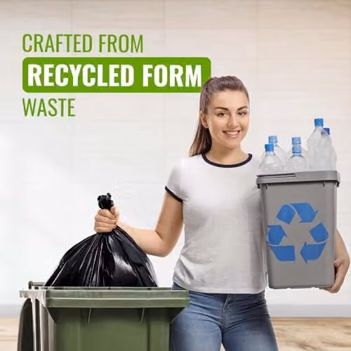 Ecobag Black Eco-Friendly Wheelie Bin Liners, 240L, 18 Microns – 6
