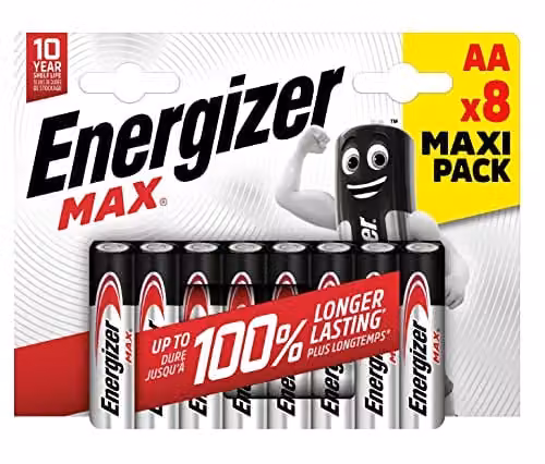 Energizer MAX AA Alkaline Batteries, 8 Pack