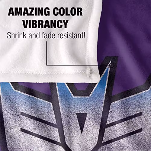 Hasbro Transformers Decepticon Shine Silky Touch Super Soft Fleece Blanket, White, W/D/H: 152 x 127 cm – 3