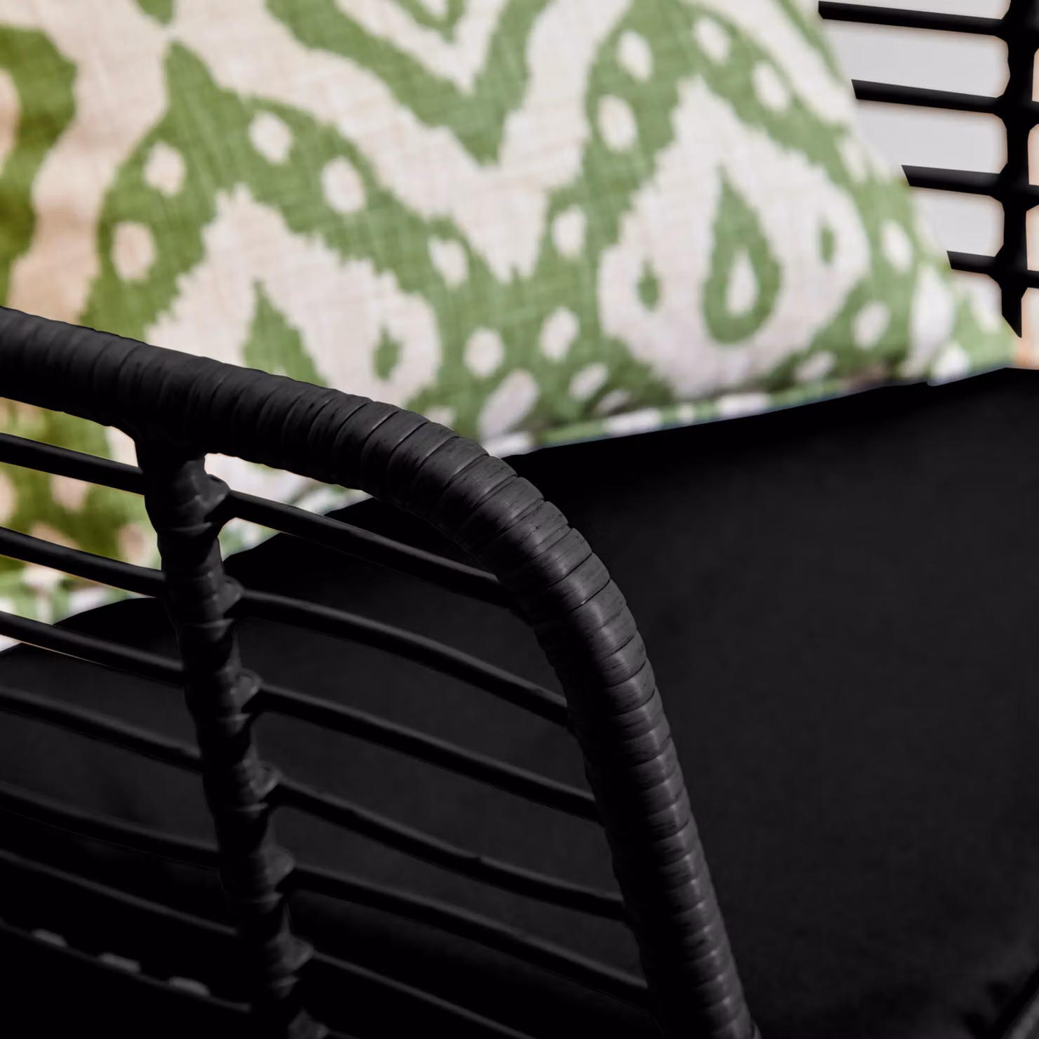 Neo 4 Piece Wicker Bamboo Style Garden Sofa, Table and Chairs Set in Black – 7