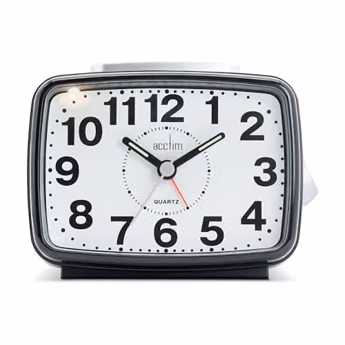Acctim Titan 2 Non-Ticking Alarm Clock with Snooze and Light, Black – 2