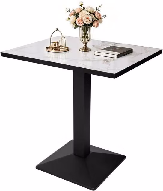 PAWNORA Modern Square Ceramic Kitchen Dining Table in White – 1