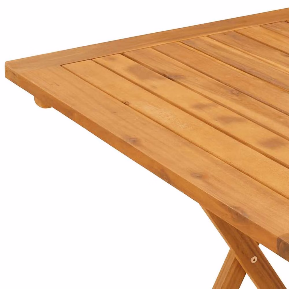 Berkfield Home Durable Folding Garden Table in Brown Solid Acacia Wood W/D/H: 70 x 70 x 75 cm – 3