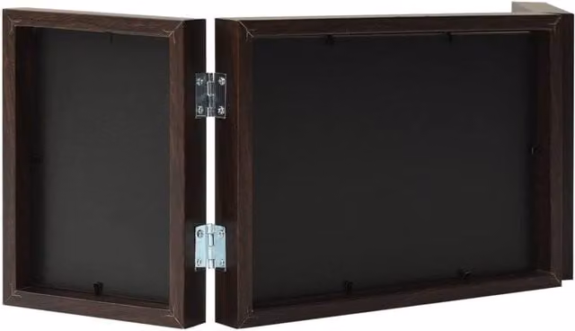 Berkfield Home Trifold Photo Frame Collage in Dark Brown, W/D/H: 22 x 15 x 3 cm
