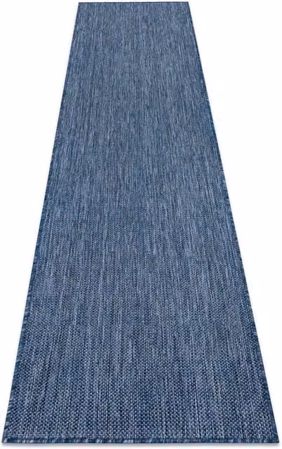 RugsX Sion Blue Flat Weave Polypropylene Runner, W: 70 cm, L: 300 cm – 1