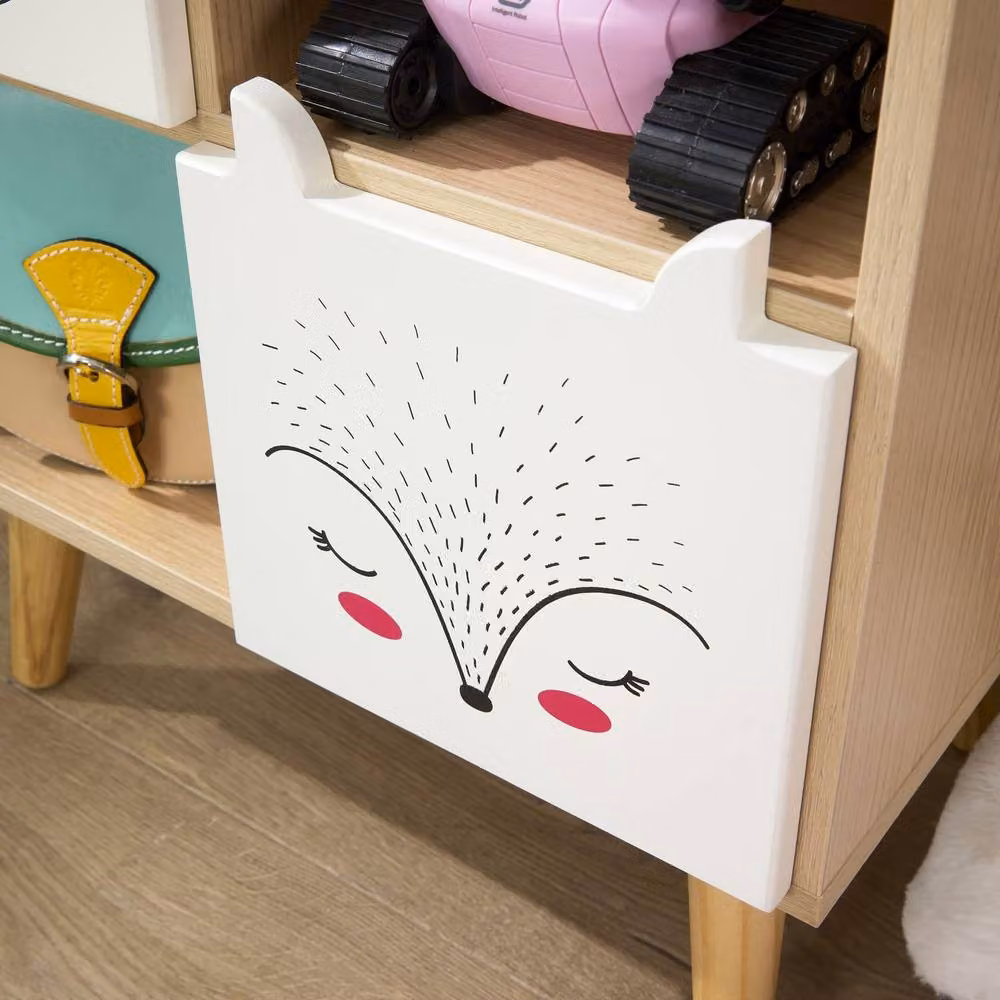 Home Source Milo Kids Bedroom Cube Bookcase and Storage Cabinet with 8 Cubes and 4 Drawers in White and Multicolour – 4