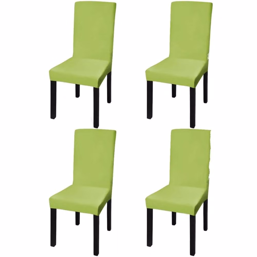 Berkfield Home Stretchable Dining Chair Covers, 4 Pack, Green – 1