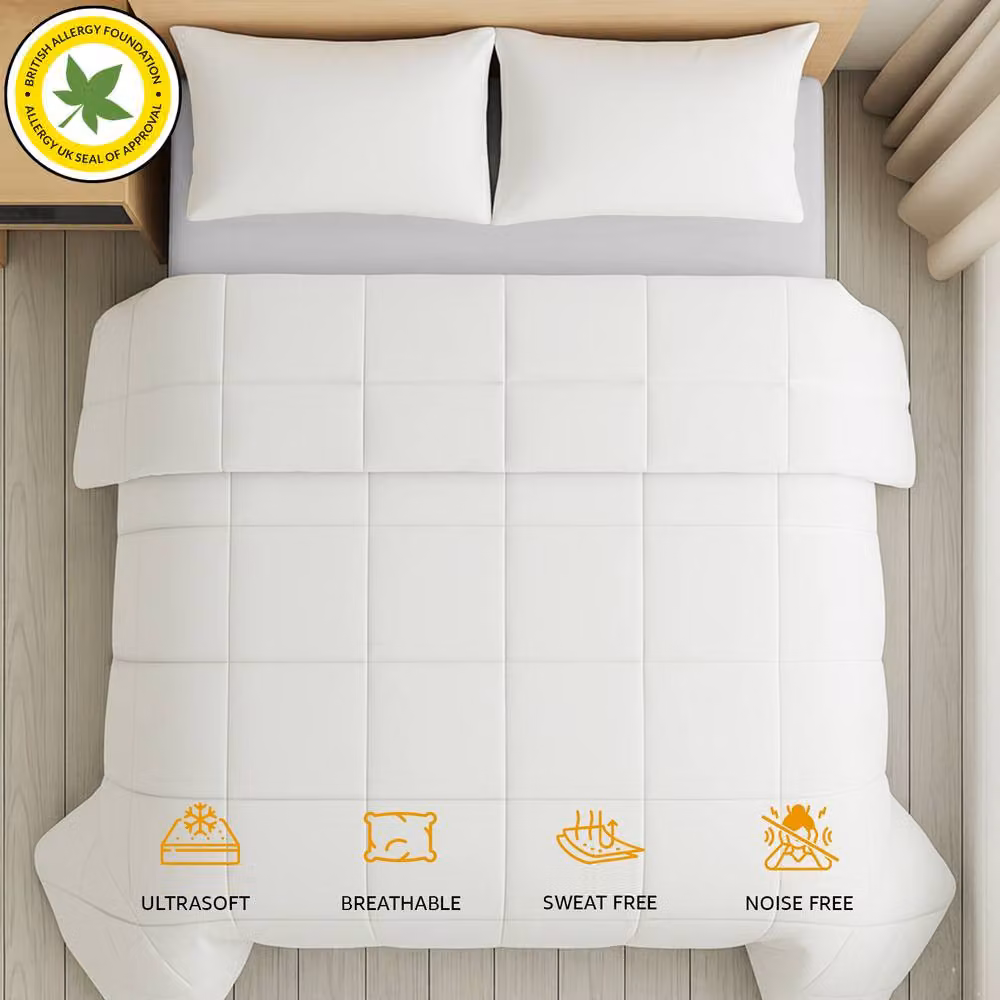 Pamposh Hotel Quality 10.5 Tog Anti Allergy Duvet Quilt in White, Double Size – 4