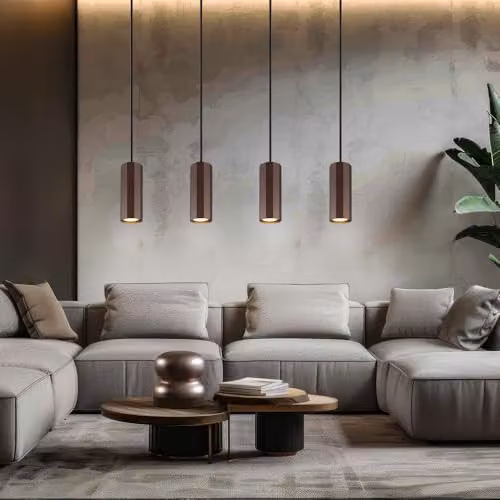 Globo Lighting James Bar Bronze Aluminium Pendant Light with 4x GU10 Sockets, Height: 120 cm, Width: 61 cm, Depth: 6 cm – 2