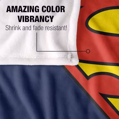 Warner Bros. Superman Classic Logo Silky Touch Super Soft Fleece Throw Blanket, Multicolour, W: 91 cm, D: 147 cm – 3