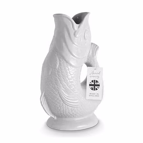Wade White Ceramic Fish Jug, 0.6 l – 1