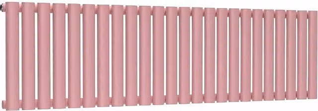 Lux Heat Oval Horizontal Steel Radiator in Pink, W: 1440 mm, H: 400 mm, D: 40 mm