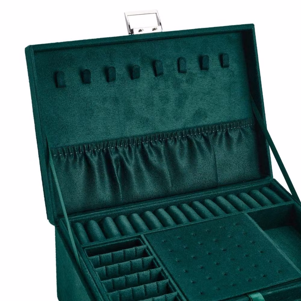 KORVIXA Portable Travel Jewellery Box Organiser in Green – 4