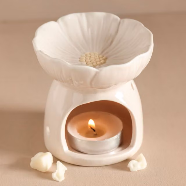 Lisa Angel Floral Ceramic Wax Melt Burner in Pink and Yellow