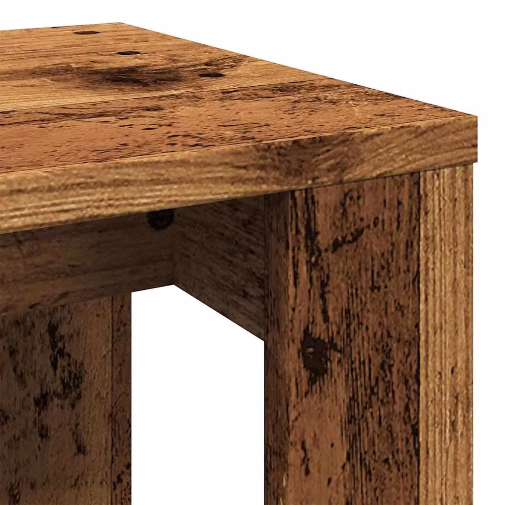 Berkfield Home Nest of 3 Tables in Brown Old Wood Finish – 6
