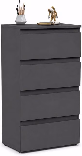 Kelvenix 4 Drawer Chest of Drawers in Dark Grey