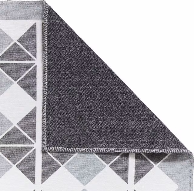 Terrys Grey Vintage Modern Rectangular Flat Weave Washable Kitchen Runner