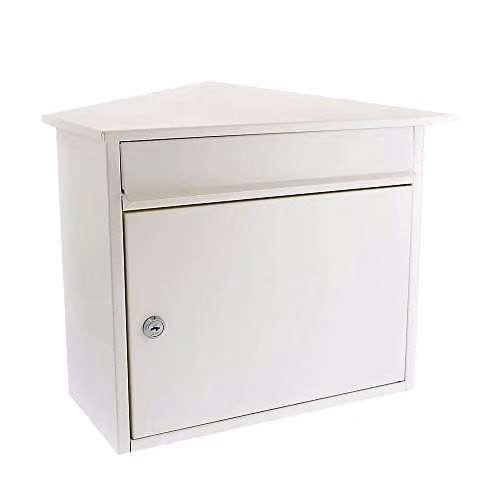 Burg-Wächter Mersey Wall Mounted Steel Post Box, White, H 35.9 x W 34.9 x D 20.6 cm