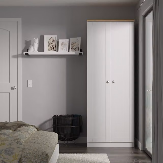 Ready Assembled 2 U Cumbria Tall Plain Double Wardrobe in Mid Grey – 1