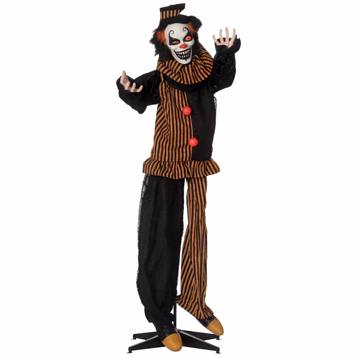 OUTSUNNY Animated Circus Clown Halloween Decoration, Red and Multicolour, Height: 170.18 cm – 2