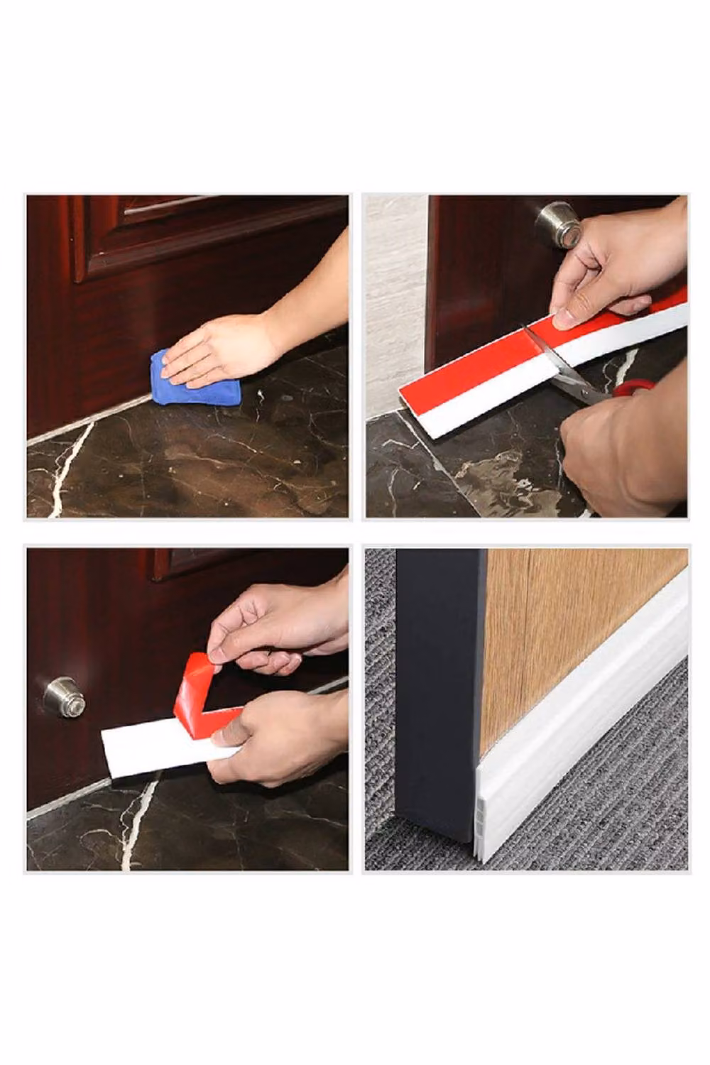 KDMD Brown TPE Self-Adhesive Draught Excluder Door Seal Strip, Length: 2 m – 2