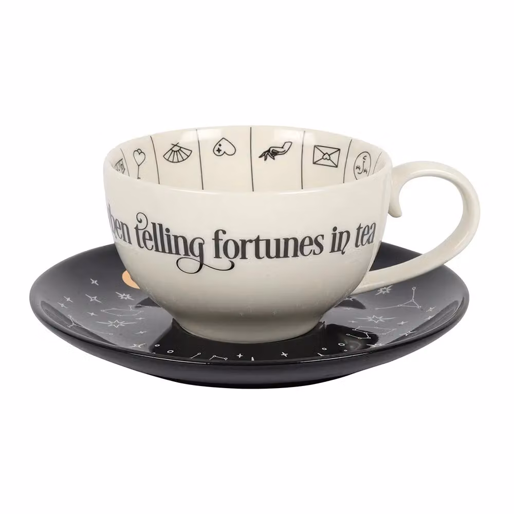 Something Different Fortune Telling Ceramic Tea Cup with Saucer in White – 2