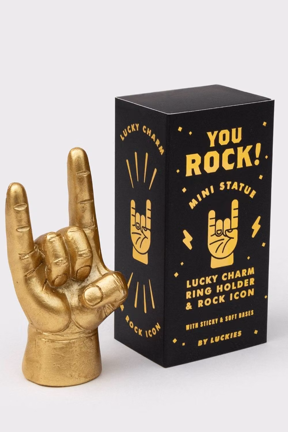 Suck UK Rock On Bottle Stopper and You Rock Desk Accessory Set in Gold – 2