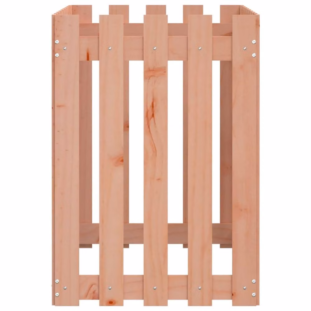 Berkfield Home Garden Raised Bed with Fence Design in Beige Solid Wood, W/D/H: 100 x 50 x 70 cm – 2