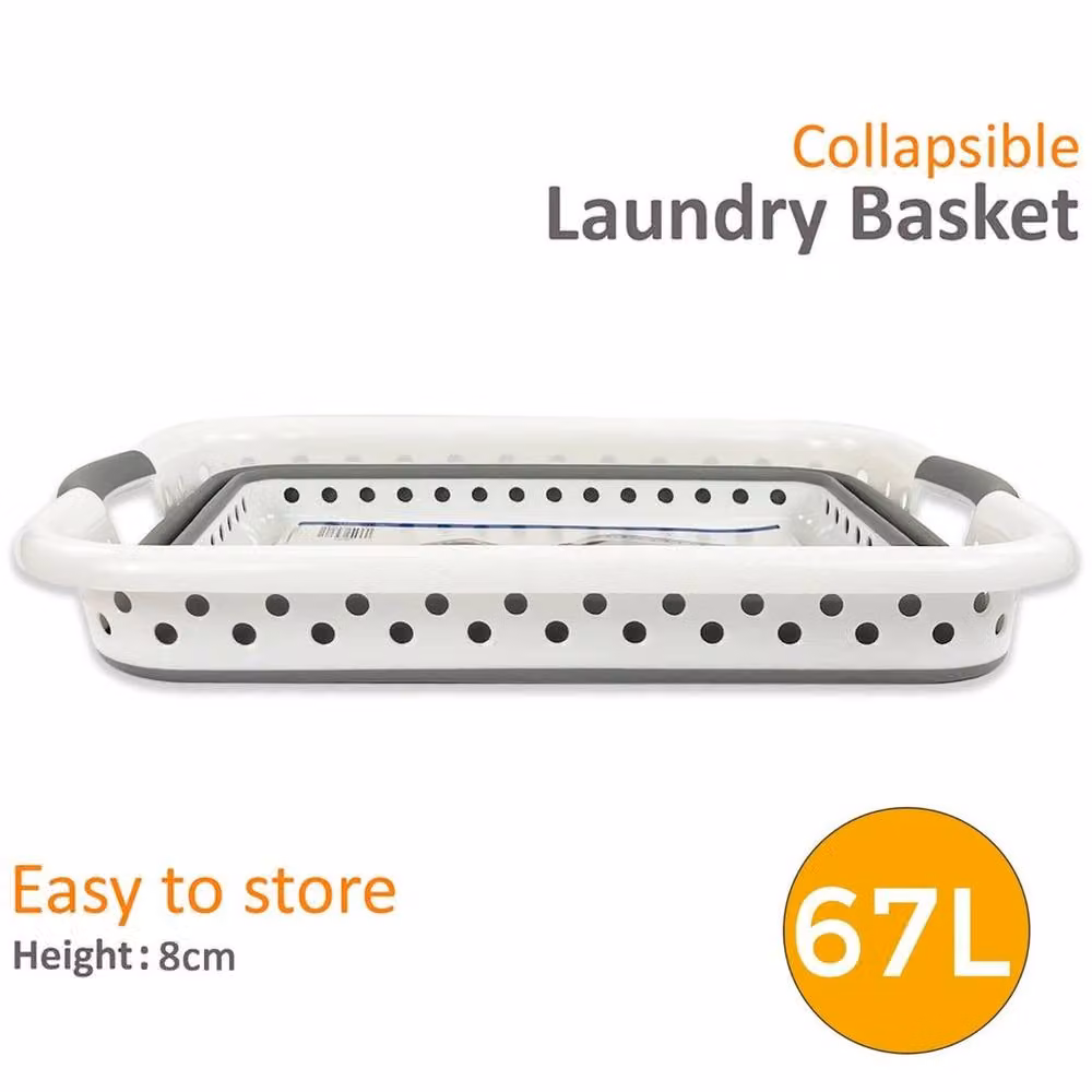 Pawnora Large Collapsible Laundry Basket in Grey with Handles – 2