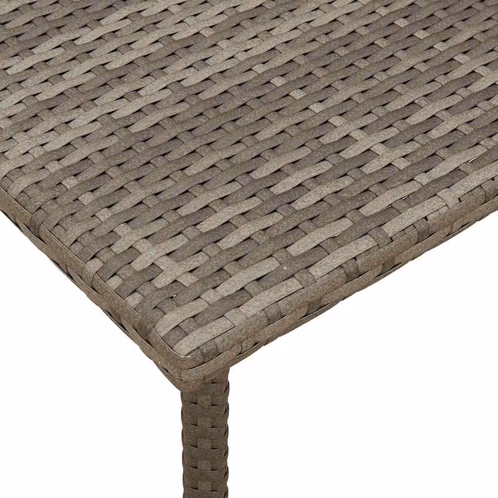 Berkfield Home Beautiful Garden Rectangular Coffee Table in Grey Poly Rattan and Steel, W/D/H: 40 x 40 x 37 cm – 3