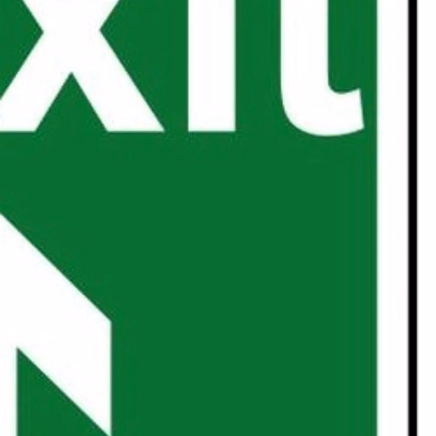 Scan Fire Exit Running Man Arrow Up PVC Sign, Green and Multicolour, W: 30 cm, H: 20 cm – 2