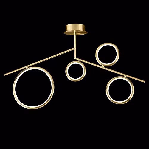 Netlighting Olimpia LED Ceiling Light, 42W, 3000K Warm White, 3150lm, Gold/Brass, IP20 – 2