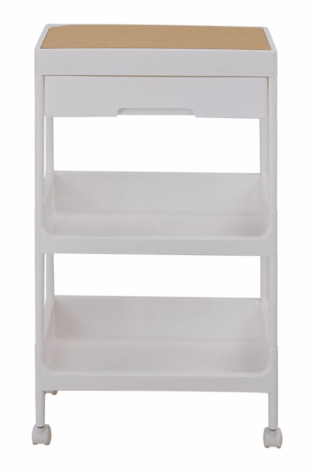 Garden Sanctuary Modern 3-Tier Storage Trolley with Drawer in White – 4