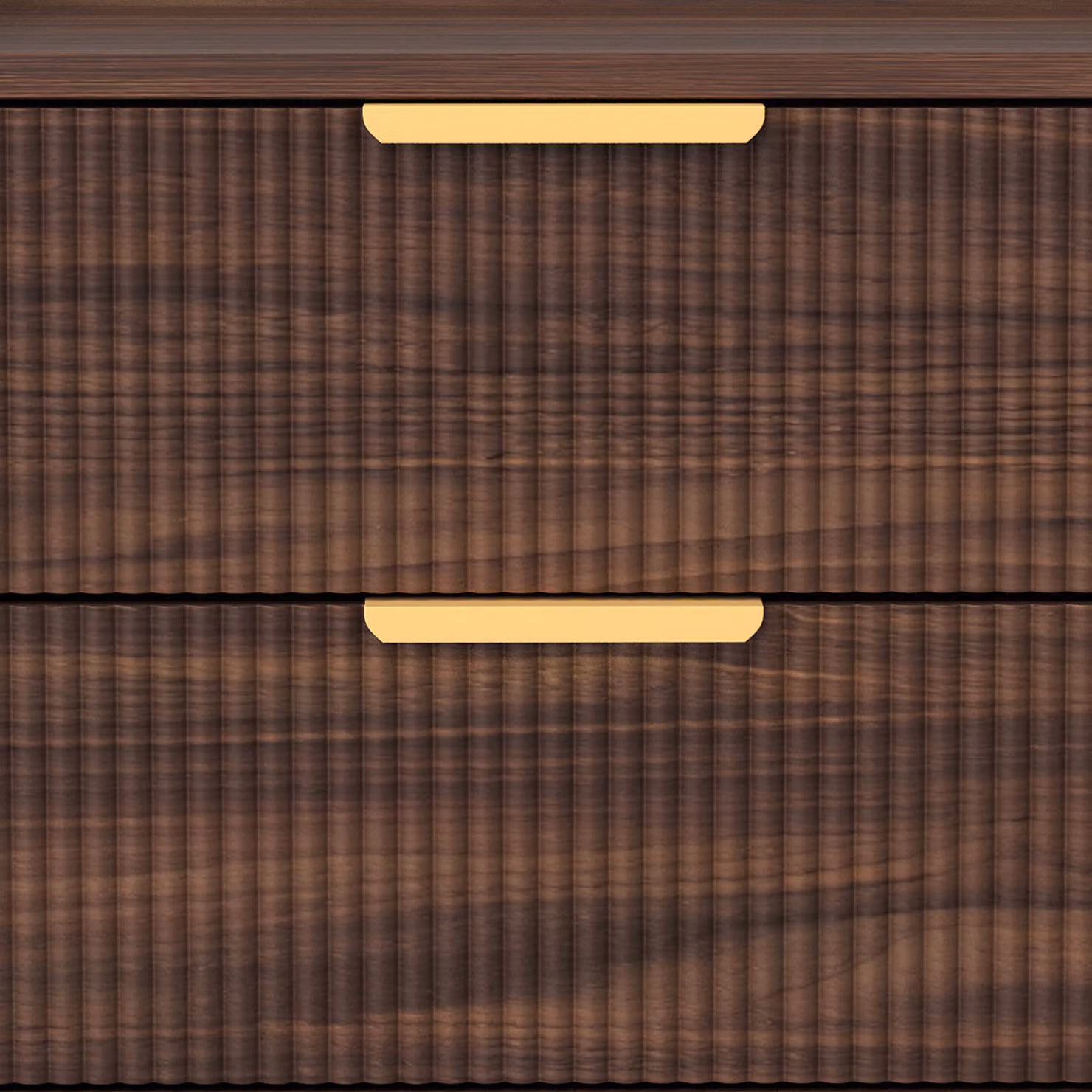 HOMCOM Modern Wall Mounted Two-Drawer Bedside Table in Walnut Brown and Gold – 5
