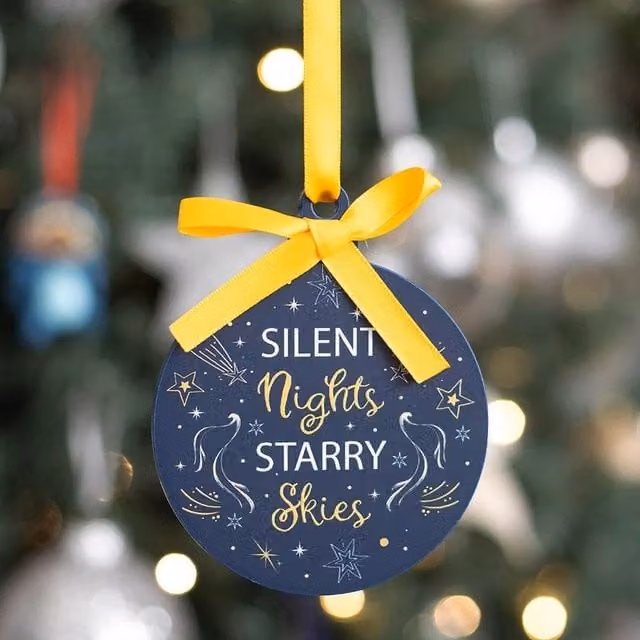 Silent Nights Starry Skies Christmas Bauble in Blue and Gold – 1