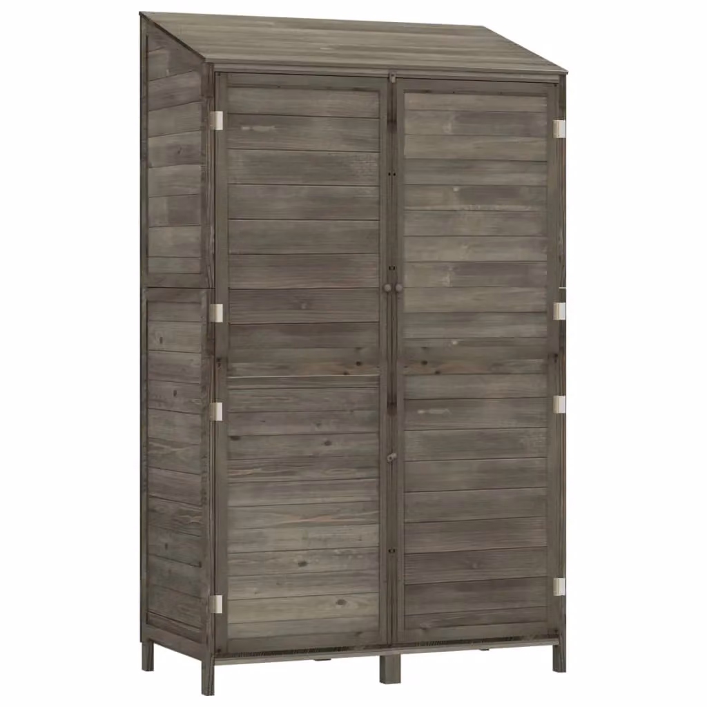 Berkfield Home Pent Garden Shed in Anthracite and Black Solid Wood, W/D/H: 102 x 52 x 174.5 cm – 2