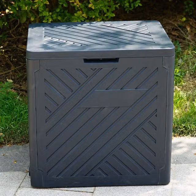 Gr8 Garden 120 Litre Plastic Outdoor Storage Box in Black