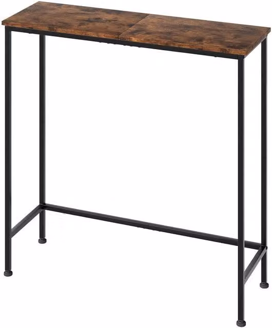 Kelvenix Industrial Narrow Console Table in Brown Wood and Black Metal, W/D/H: 100 x 100 x 75 cm – 1