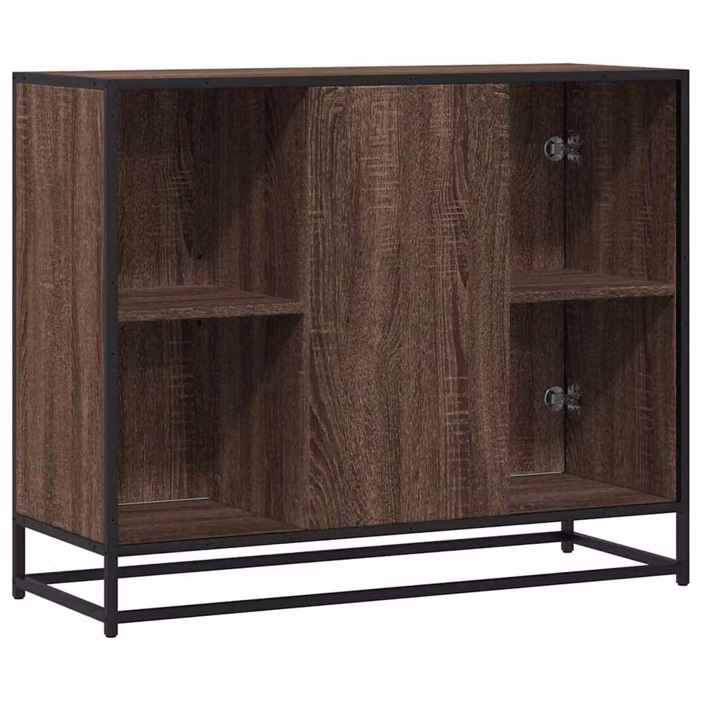 Berkfield Home Industrial Sideboard in Brown Oak, W/D/H: 92 x 35 x 76 cm – 4