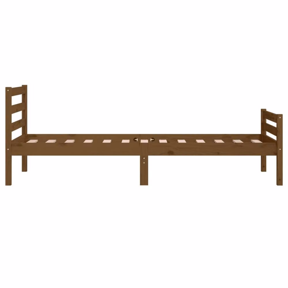 Berkfield Home Small Single Solid Wood Pine Bed Frame in Honey Brown, W: 75 cm x L: 190 cm – 3
