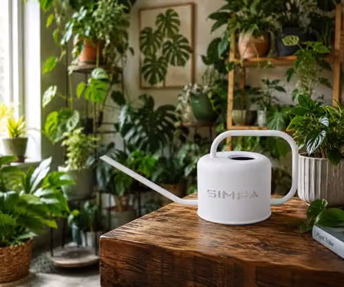 Simpa Metal Watering Can with Long Spout, 1.1 l, White – 3