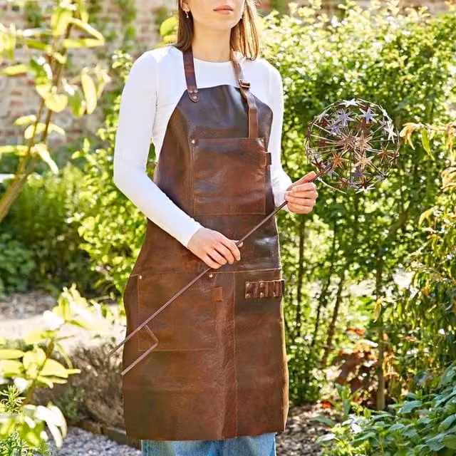 Paper High Unisex Dark Brown Leather Apron – 1