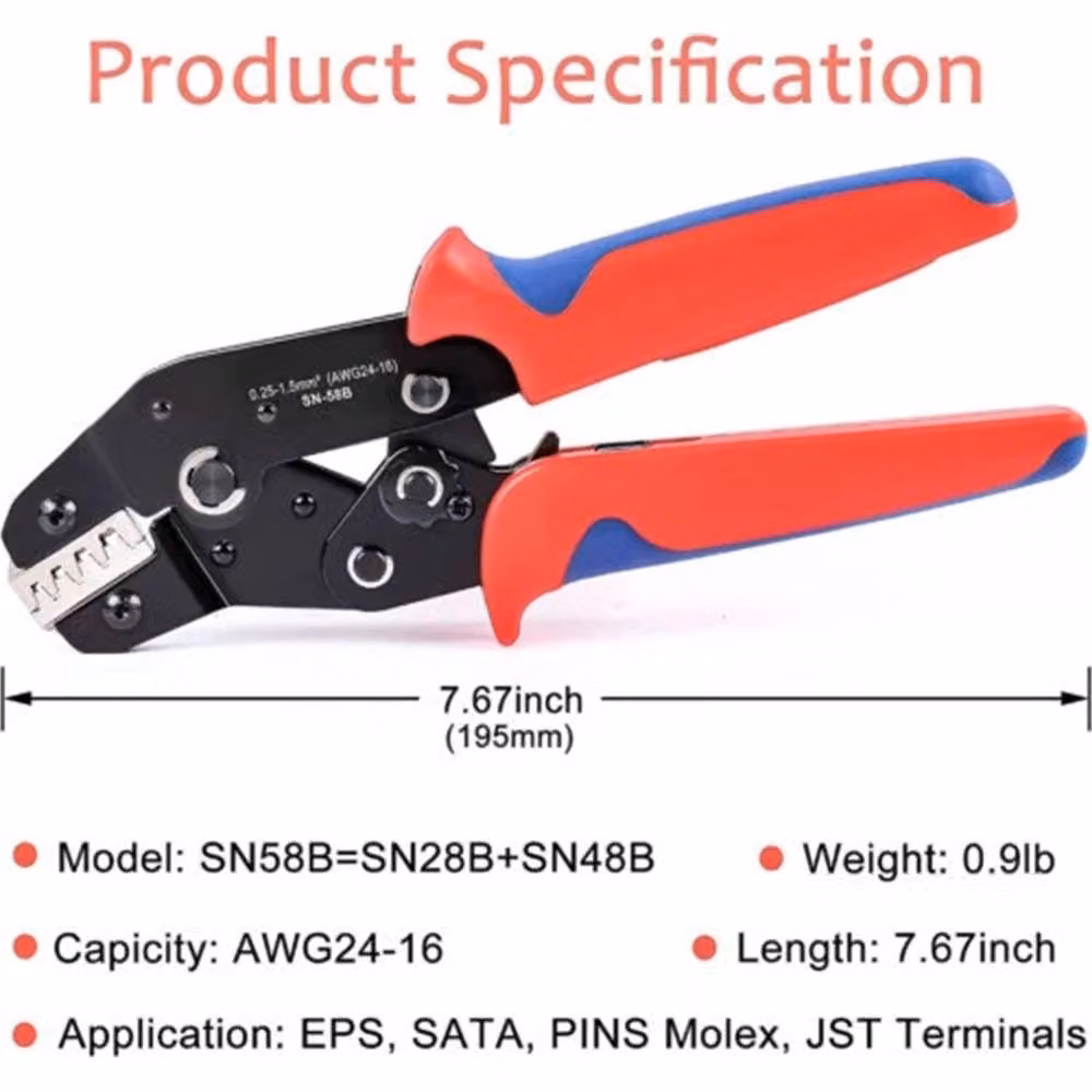 Nordara Ratchet Crimper Plier Cable and Wire Crimping Tool, 0.25-1.5mm2, Black and Multicolour – 2