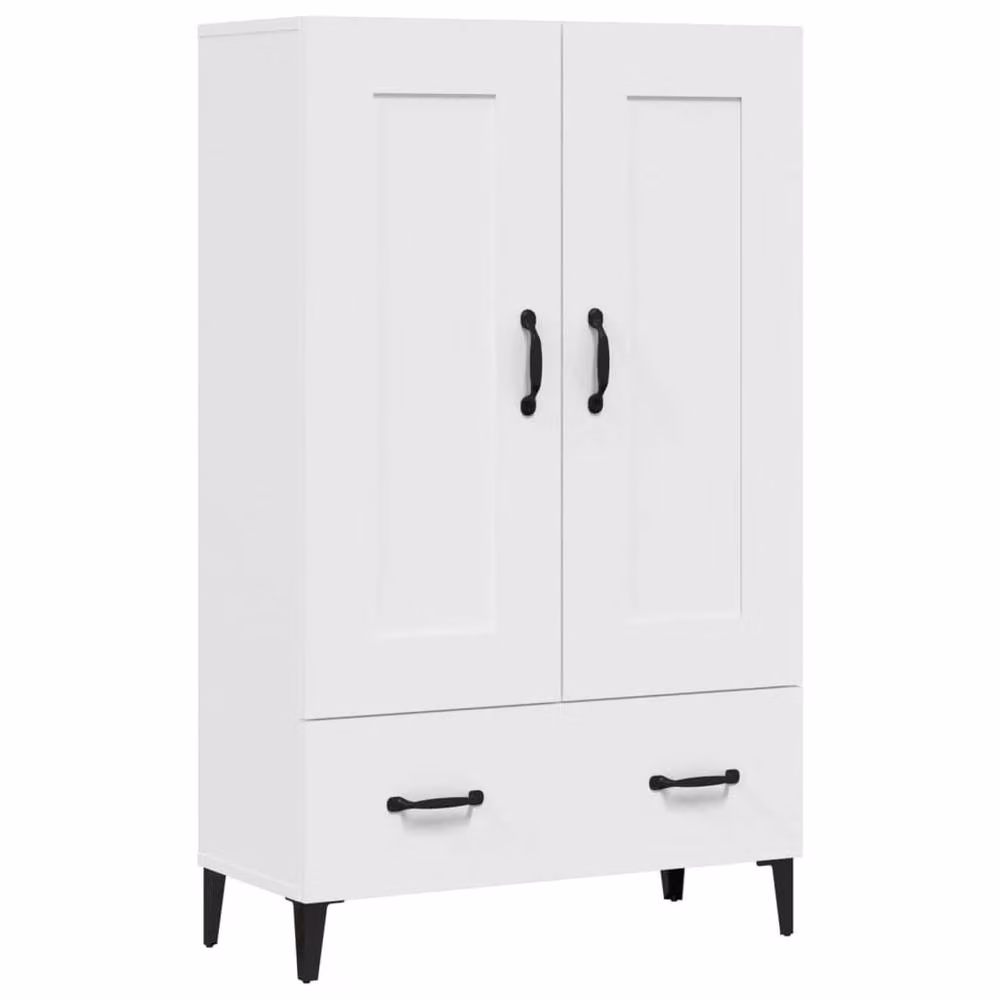 Berkfield Home White Wall Mounted Highboard with Internal Drawers and Shelves, W/D/H: 70 x 31 x 115 cm – 2