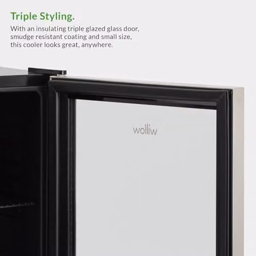 Willow WBC48SS 48L Table Top Beverage Cooler in Silver Stainless Steel with Triple Glazed Glass Door and Adjustable Thermostat, W/D/H: 43.0 x 47.5 x 51.0 cm – 3