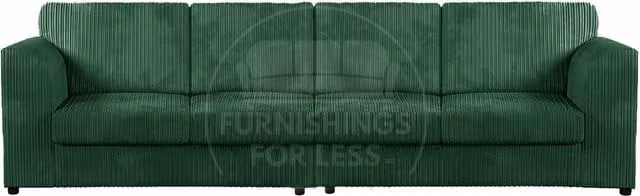 Luxor Living Luxor 4 Seater Jumbo Cord Fabric Sofa in Green