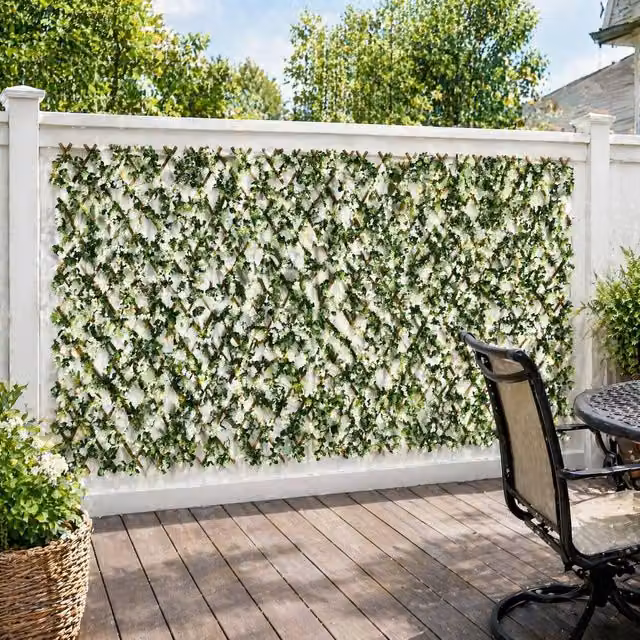 STILVORA 2 Piece Artificial Hedge Trellis Privacy Screen, Green, H x W: 200 x 100 cm