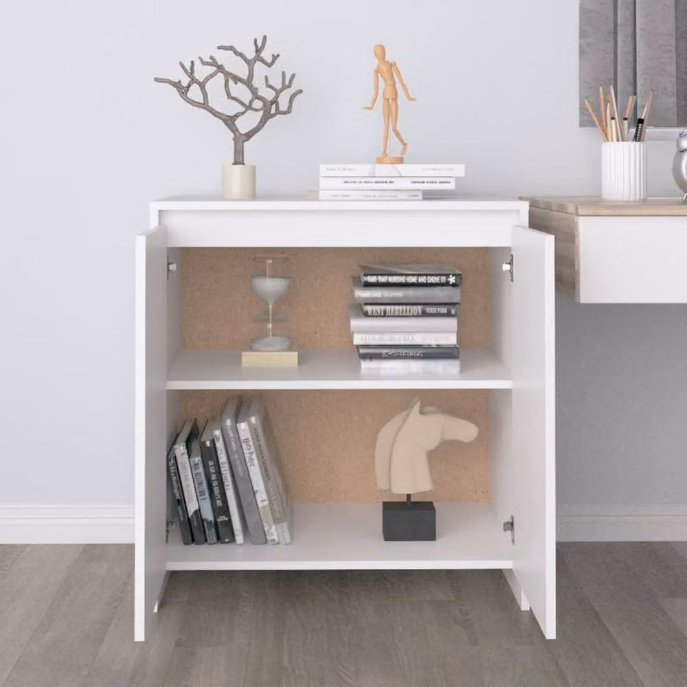 Berkfield Home White Matt Sideboard in Engineered Wood W/D/H: 70 x 41 x 75 cm – 2